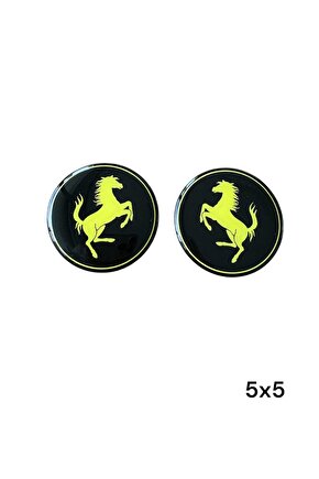 Ferrari Tarzı Arma Sticker (2’li Set) – 5x5 cm