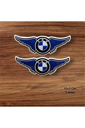 BMW Kanatlı Sticker - 2 Adet (10x3 cm)