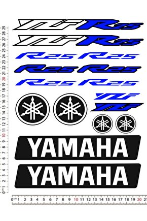 YAMAHA MOTORSİKLET KASK A4 STİCKER ÇIKARTMA SETİ