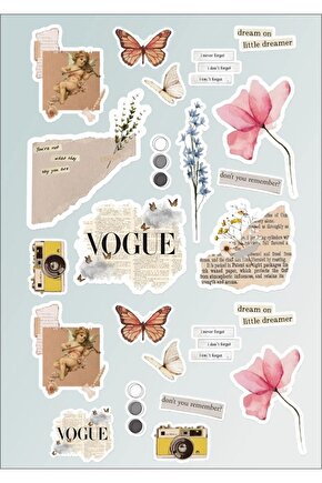 Vintage Temalı Sticker Set Laptop Tablet Telefon Motor Defter