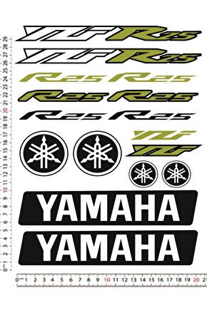 YAMAHA MOTORSİKLET KASK A4 STİCKER ÇIKARTMA SETİ