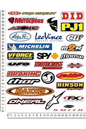 MOTORSİKLET KASK LEPTOP TELEFON ARKASI STİCKER ÇIKARTMA SETİ