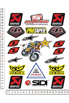 ALRAPOVIC KARIŞIK MOTORSİKLET KASK STİCKER ÇIKARTMA SETİ