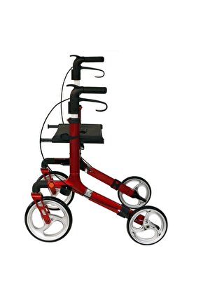 Poylin P888 Ultra Lüks Rolatör Kırmızı - Titanyum Gri