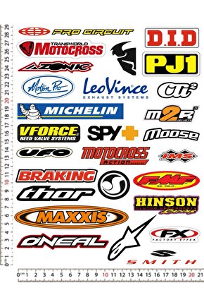 MOTORSİKLET KASK LEPTOP TELEFON ARKASI STİCKER ÇIKARTMA SETİ