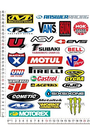 MOTORSİKLET KASK LEPTOP TELEFON ARKASI STİCKER ÇIKARTMA SETİ