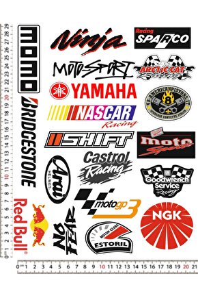 MOTORSİKLET KASK LEPTOP TELEFON ARKASI STİCKER ÇIKARTMA SETİ