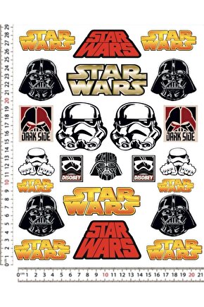 STAR WARS MOTORSİKLET KASK LEPTOP STİCKER ÇIKARTMA SETİ