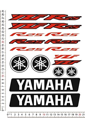 YAMAHA R25 MOTORSİKLET KASK STİCKER ÇIKARTMA SETİ