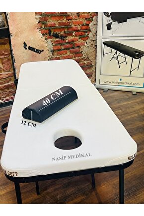 Beyaz Çanta Tipi Masaj Yatağı ( Masası ) Katlanabilir Çanta Tipi