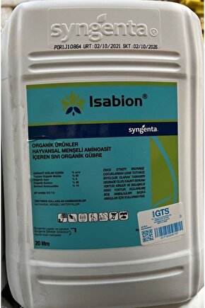 Isabion Hayvansal Menşeli Aminoasit Içeren Sıvı Organik Gübre 20 lt