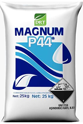 Üre Fosfat Magnum P44 (17,5N+44P) Çiçeklendirici Bitki Güçlendirici Azotlu Fosforlu Gübre 25Kg