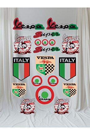 Vespa Sticker seti motorsiklet kask
