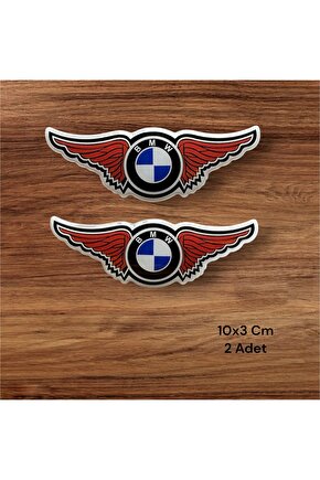 BMW DAMLA LOGO KANATLI 10x3 CM 2ADET MOTORSİKLET KASK