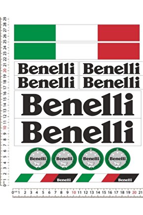 BENELLİ MOTORSİKLET KASK STİCKER ÇIKARTMA SETİ