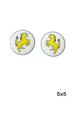 Ferrari Tarzı Arma Sticker (2’li Set) – 5x5 cm