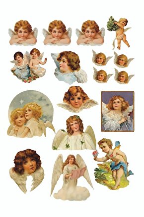 Aesthetic Estetik Melek Angel Vintage Mitoloji Temalı 17adet Ajanda, Laptop, Telefon, Sticker Seti