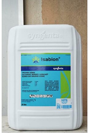 Isabion 20 lt Organik Ürünler Hayvansal Menşeli Aminoasit İçeren Sıvı Organik Gübre