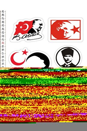 ATATÜRK MOTORSİKLET KASK LEPTOP TELEFON ARKASI STİCKER ÇIKARTMA SETİ
