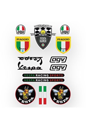 Vespa Sticker Seti motorsiklet kask