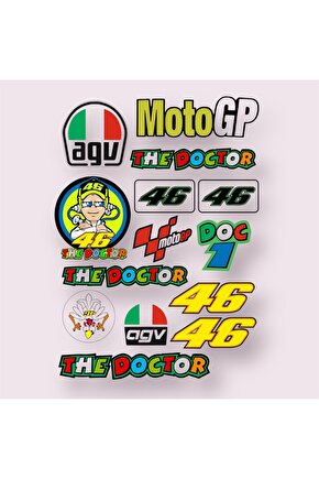Moto Gp The Doctor Sticker Set Motorsiklet kask