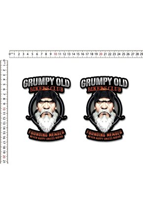 GRUMPY OLD BİKERS CLUB MOTORSİKLET ARAÇ LEPTOP DOLAP STİCKER ÇIKARTMA