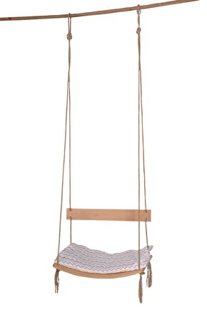 PREMİUM Sırt Dayanaklı Ahşap Bebek Salıncağı & Bahçe, Balkon ve Teras İçin Şık ve Konforlu Tasarım