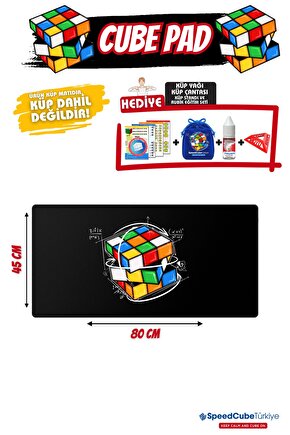 Cube Pad Mat - Profesyonel Rubik Küp Akıl Küpü Zeka Küpü Speedcube Cube Pad Mat 80x45cm Siyah