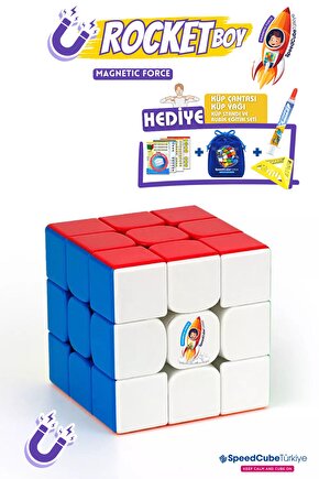 Magnetic Rocketboy M 3x3 Profesyonel Manyetik Mıknatıslı Rubik Küp Akıl Küpü Zeka Küpü Speedcube