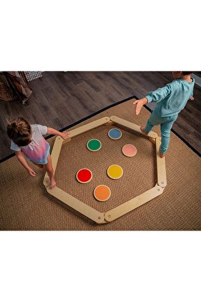 Montessori Ahşap Denge Kirişi, Denge Tahtası, Basamak Taşları, Aktivite Oyuncağı, Çocuk Oyuncak