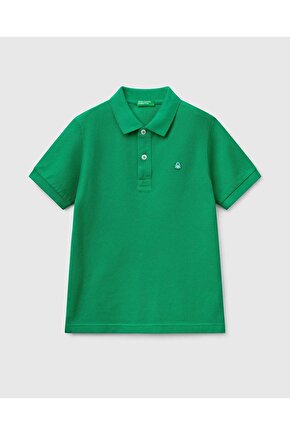 Erkek Çocuk Yeşil Logolu Polo T-shirt