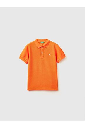 Erkek Çocuk Turuncu Logolu Polo T-shirt