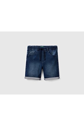 Erkek Çocuk Mix Logolu Rahat Denim Şort Zürafa Desenli