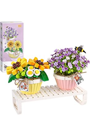Mikro Blok Saksılı Çiçekler 2 543 Parça - Lego Setleri - Loz Mini Lego - Çiçek Lego - Loz Lego - Mik