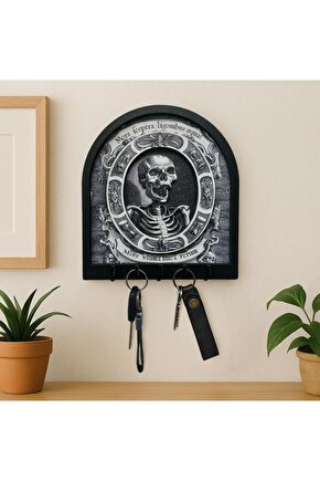 Memento Mori Gotik İskelet Temalı Boyutlu Anahtar Askılık Duvar Dekor