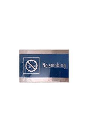Paslanmaz Çelik Mavi No Smoking Sigara İçilmez Yazılı Uyarı Levhası