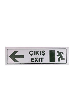 25 cm PVC Sol Yön Acil Çıkış Exit Yönlendirme Levhası