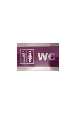 Paslanmaz Çelik Mor Renk Kadın Erkek WC Tuvalet Yönlendirme Levhası