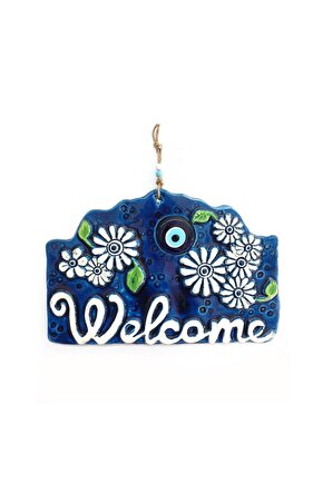 Dekoratif Welcome Yazılı Büyük Boy Seramik Duvar Dekoru Hoşgeldiniz