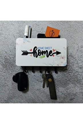 Home Yazılı Dekoratif Bölmeli Anahtarlık Duvar Askılık Dekor