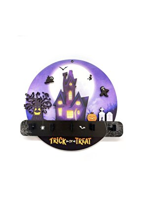 Halloween Cadılar Bayramı Temalı Duvar Dekor Askılık Anahtarlık