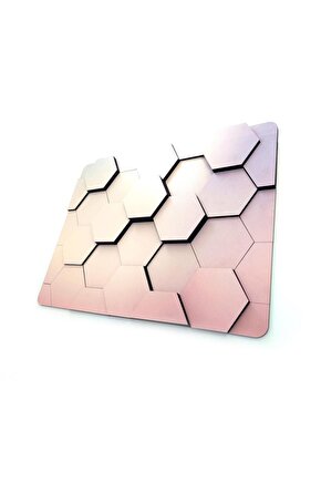 3 Boyutlu Altıgen Geometrik Dekoratif Ahşap Duvar Tablo Dekor