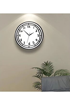 35 Cm Ahşap Dekoratif Karikatür Çizim Modern Duvar Saati