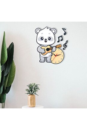 Dekoratif Sevimli Koala Çocuk Odası Ahşap Duvar Saati Süs