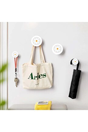 Dörtlü Yuvarlak Papatya Çiçek Ev Ofis Hol Duvar Askılık