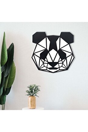 Dekoratif Geometrik 45 Cm Panda Ahşap Tablo Duvar Dekoru