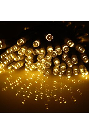Dekoratif 10 Metre Günışığı Sarı Renk Pilli Şeffaf Ip Led Lamba