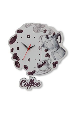 Coffee Çekirdek Demlik Sallanan Sarkaç Mutfak Duvar Saati