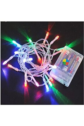 3 m 30 Led Şeffaf Kablo Rgb Renkli Pilli Led Işık Süs