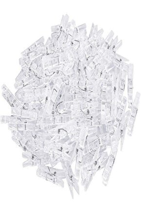 100 Adet Şeffaf Mini Mandal 3cm Hobi Fotoğraf Askı Mandalı